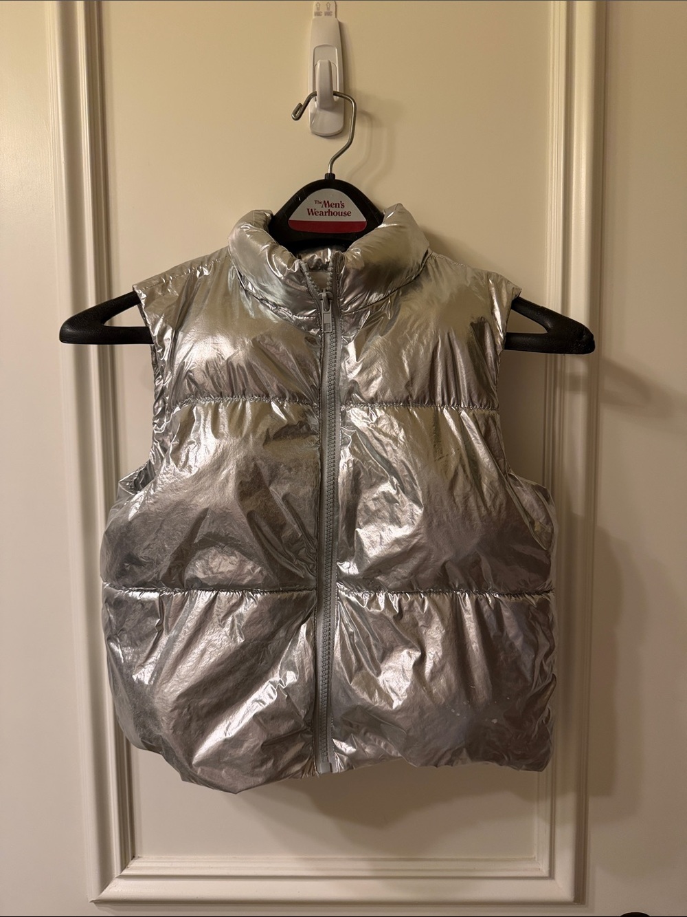 Forever 21 Kids Metallic Silver Puffer Vest